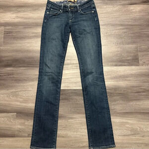 Women's Paige Premium Denim Blue Heights Straight Leg Jeans Size 25